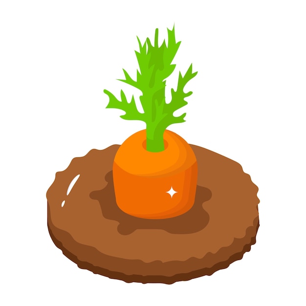 Vector get your hands on this carrot cultivation icon isometric vector