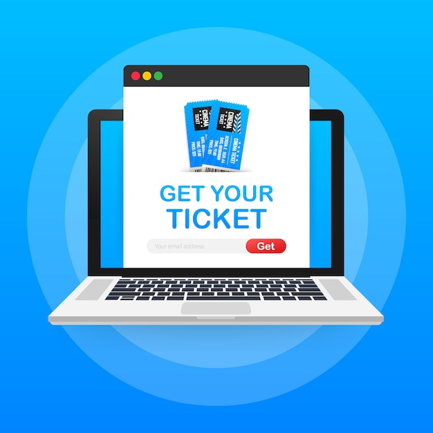 Get your ticket online. Cinema movie ticket online order concept.