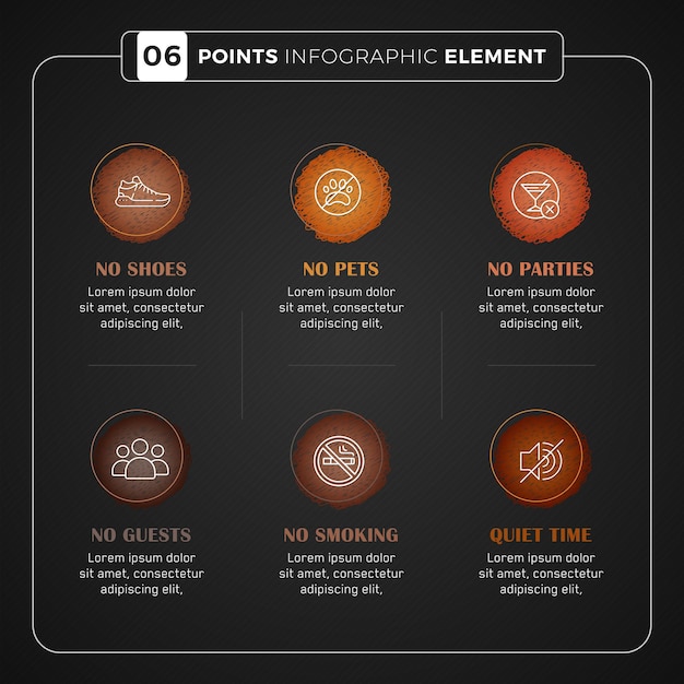 Getekend infographic-element