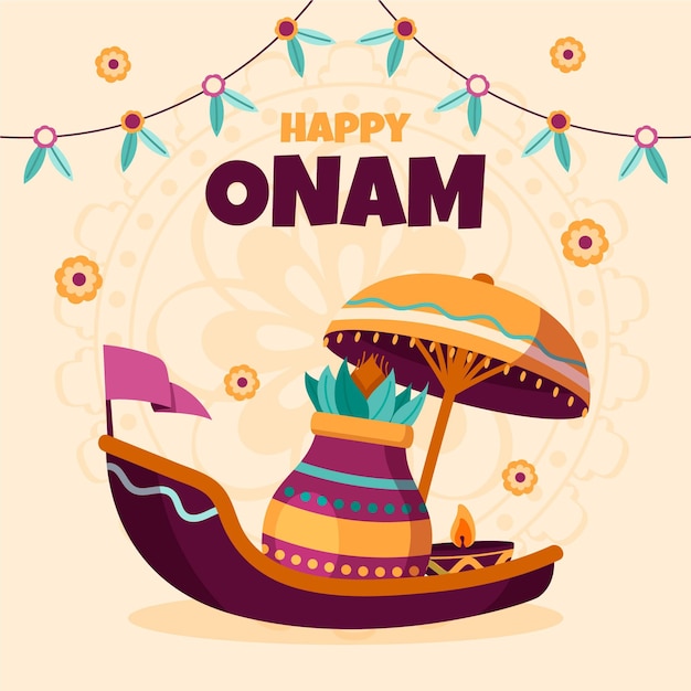 Vector getekend onam-evenement