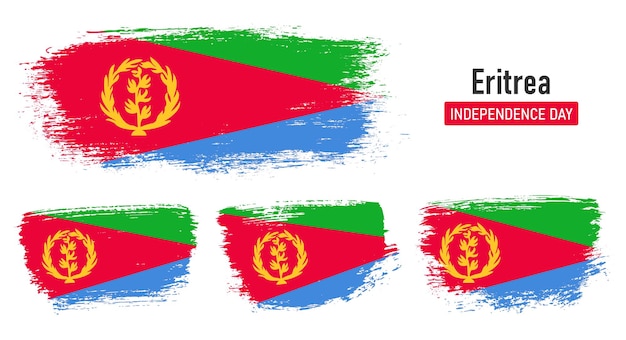 Getextureerde nationale vlag van Eritrea met geschilderd penseelstreepseffect
