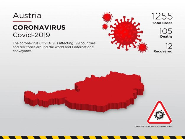 Getroffen land van ontwerpsjabloon voor coronavirusziekte