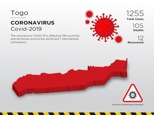 Getroffen land van ontwerpsjabloon voor coronavirusziekte