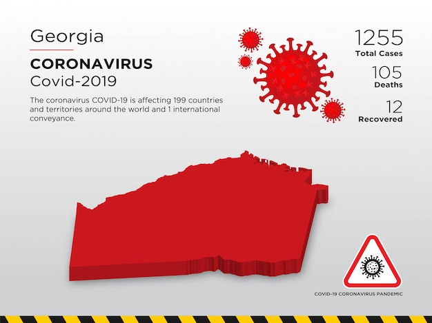 Getroffen land van ontwerpsjabloon voor coronavirusziekte
