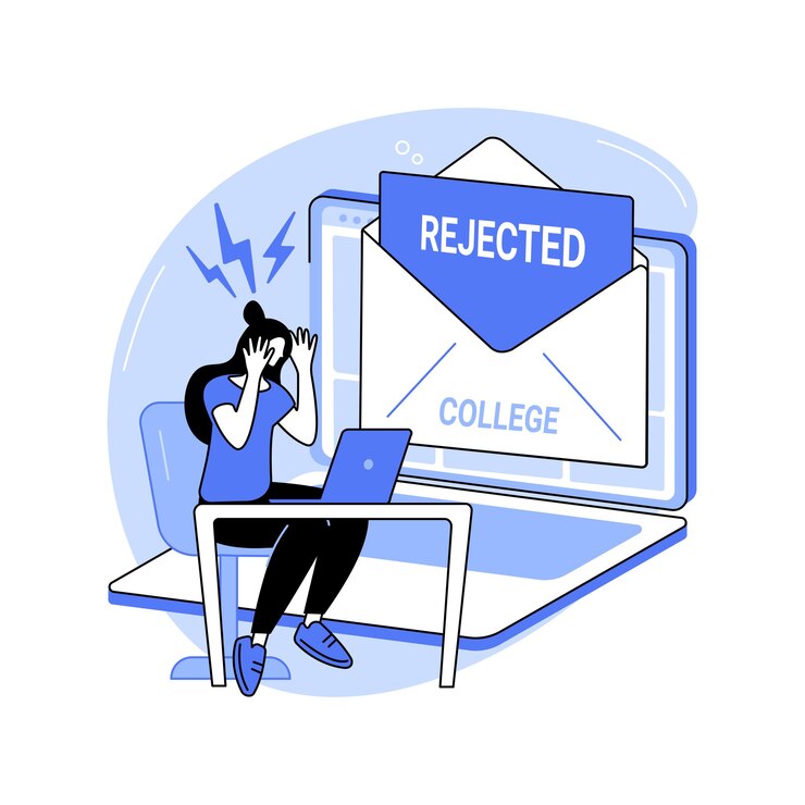 Vector getting rejection letter isolated cartoon vector illustrations