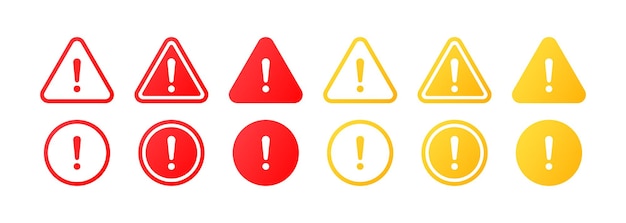 Gevaar Egale kleur gevaar waarschuwing Vector iconen