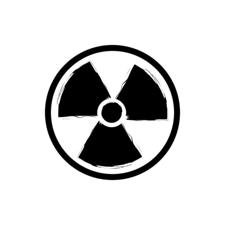 Gevaar stralingsrisico symbool en pictogram vector plat ontwerp