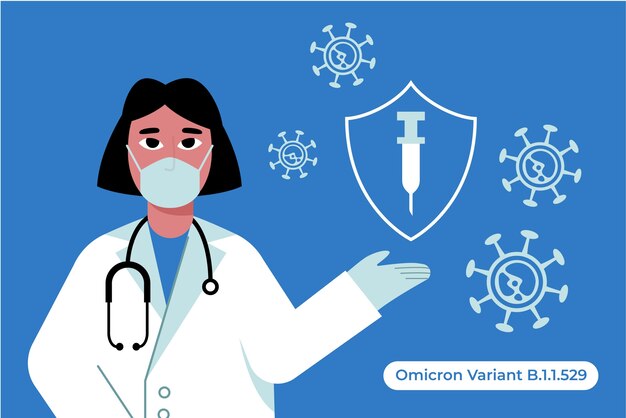 Gevaarlijke ommicron variant illustratie