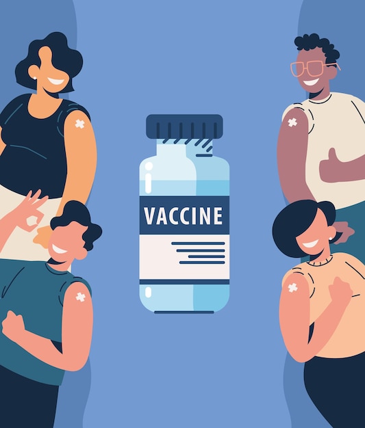 Gevaccineerde mensen en vaccin