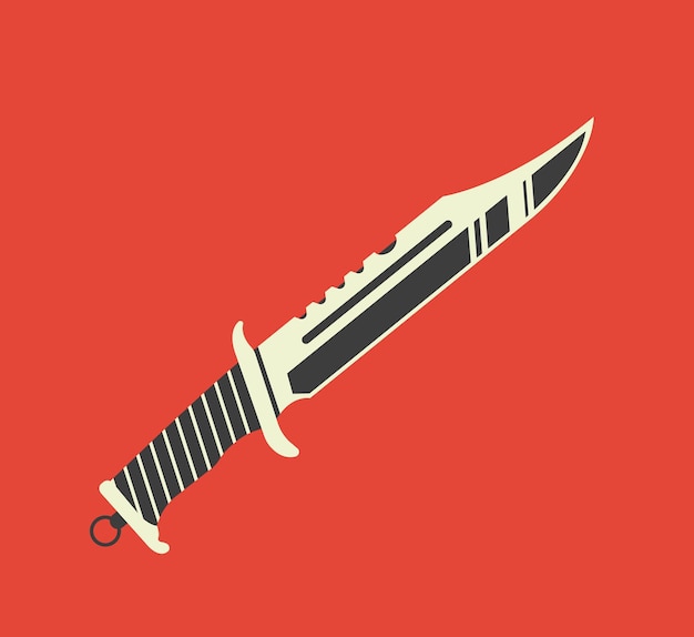 Gevechtsmes Speciaal tactisch mes Melee-symbool Vectorillustratie