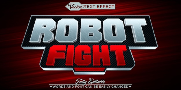 Gevechtsrobot Rusty Metal Vector Bewerkbare tekst-effect sjabloon