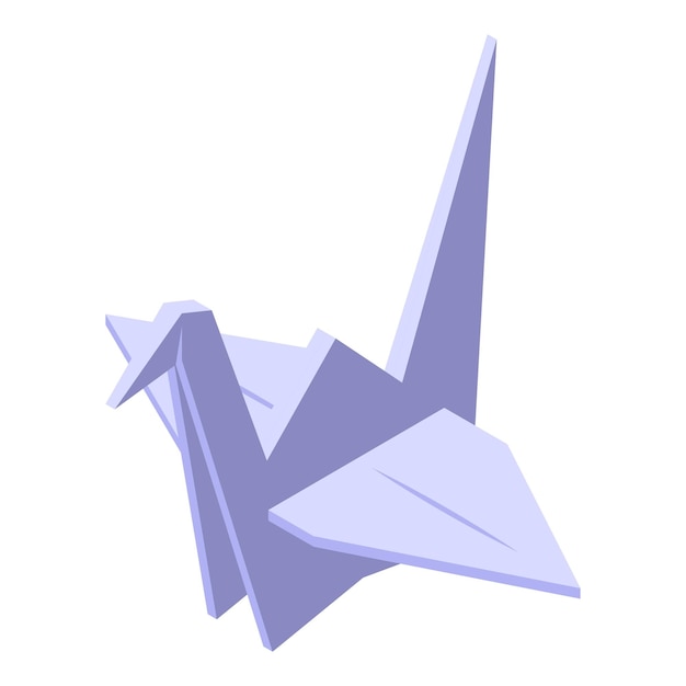 Vector gevouwen vogel pictogram isometrische vector origami papier geometrisch papier