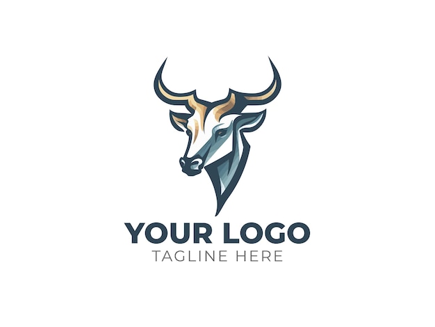 Gewaagde Bull Head Logo Vector