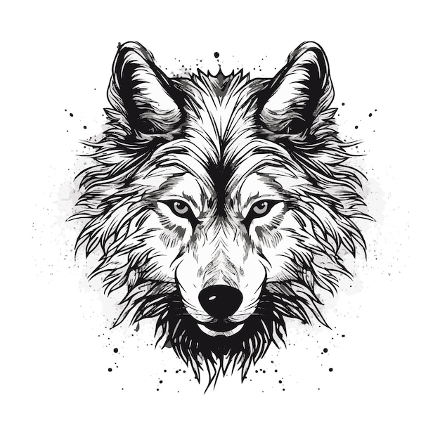Gewaagde en majestueuze wolf hoofd vectorillustratie