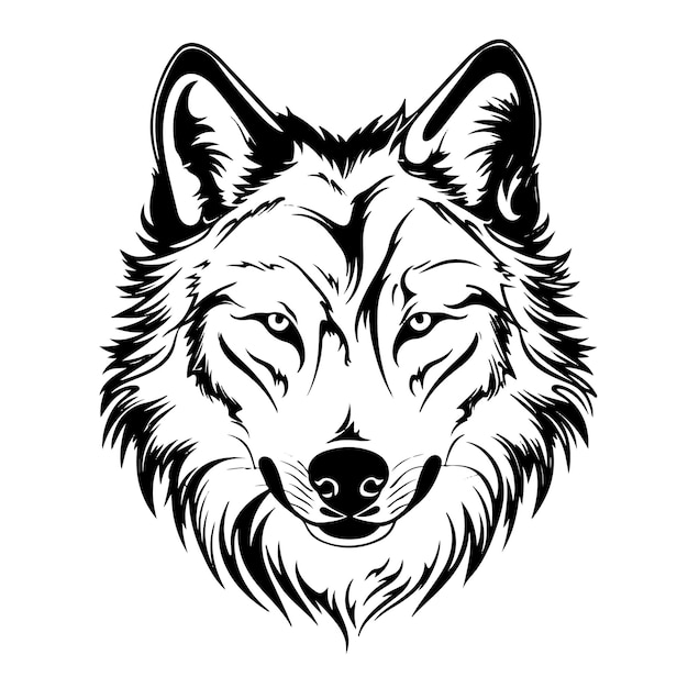 Gewaagde en majestueuze wolf hoofd vectorillustratie