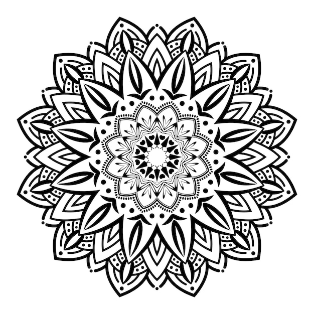 Geweldig bloemenmandala-ontwerp, zonder kleur