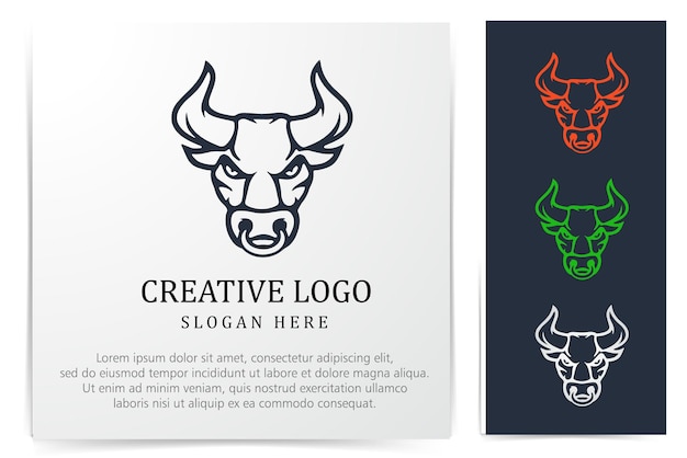 Geweldig boos stier hoofd mascotte logo gratis vector