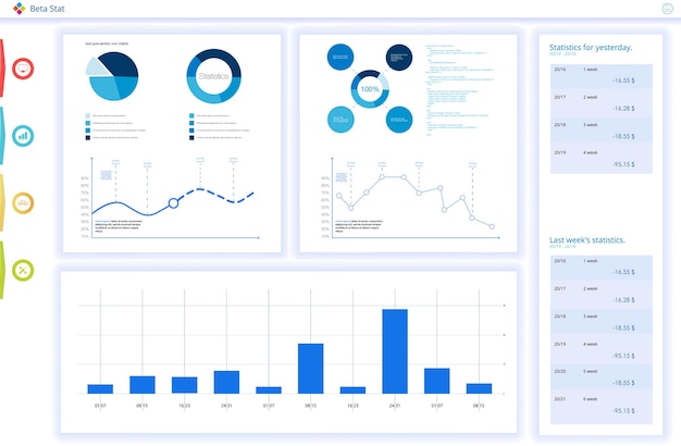 Geweldig dashboardontwerp voor alle sitedoeleinden Zakelijke infographic-sjabloon