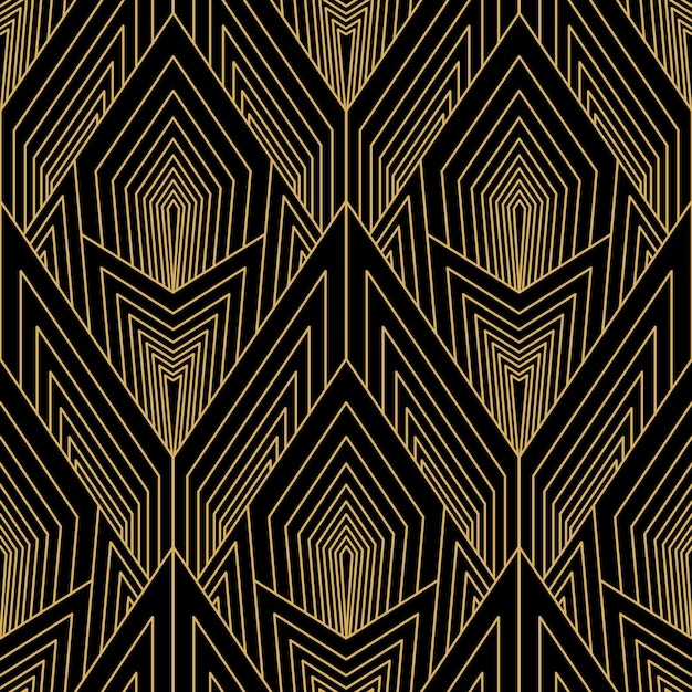 Geweldig elegant gouden art-deco vector naadloos patroonontwerp