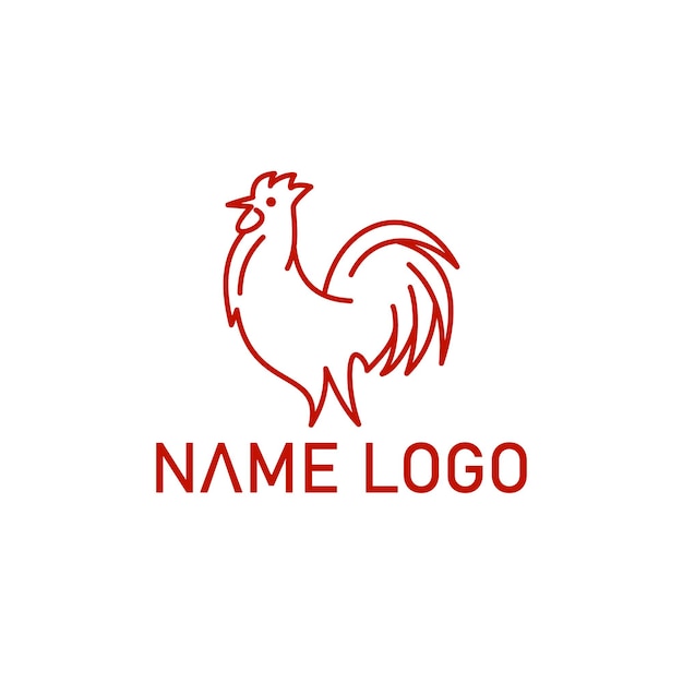 geweldig lijn kip logo ontwerp