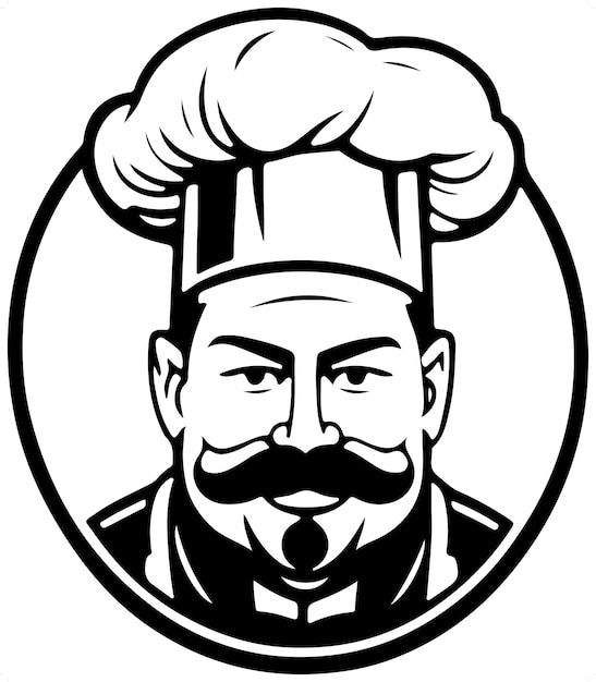 Geweldig mooie vector kunst chef-kok logo symbool