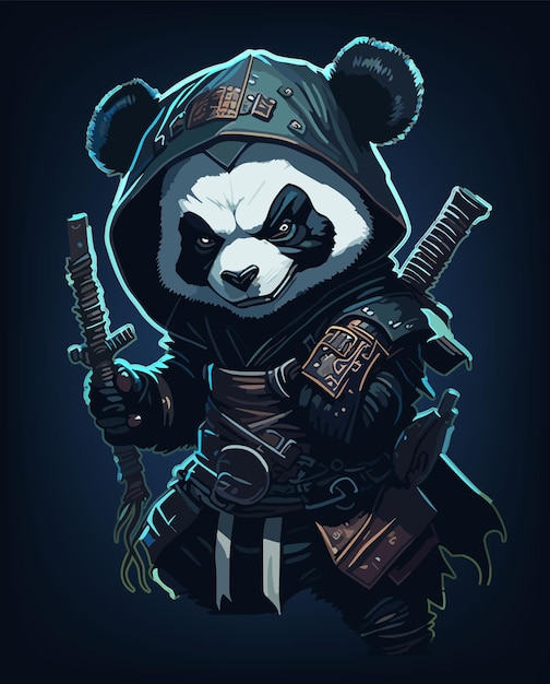 Geweldig Ninja panda vector kunstwerk ontwerp