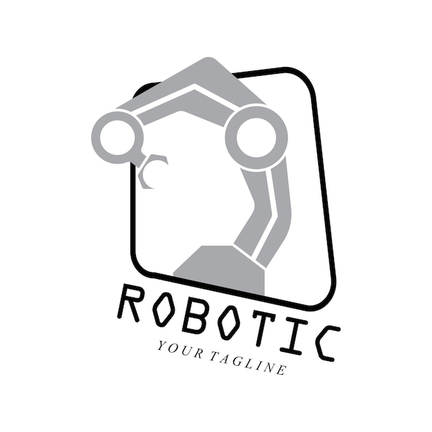 Vector geweldig robot logo sjabloonontwerp
