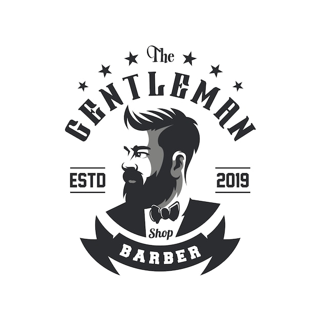 Geweldige barbershop logo ontwerp vector