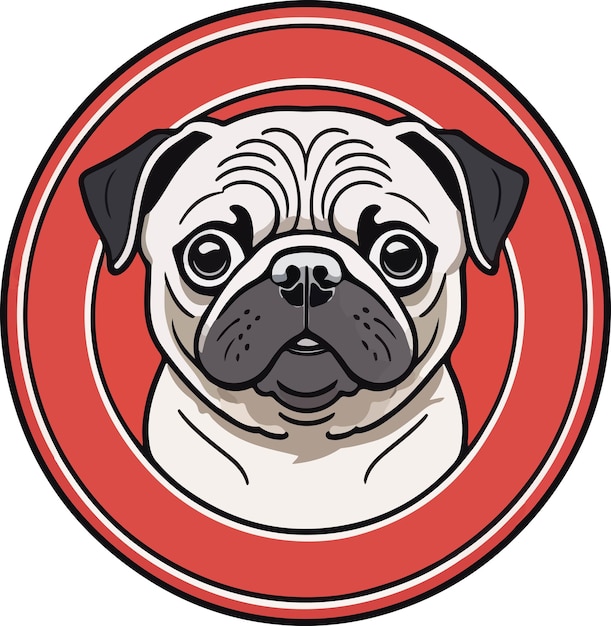 Vector geweldige en lieve pug carlino hond vector