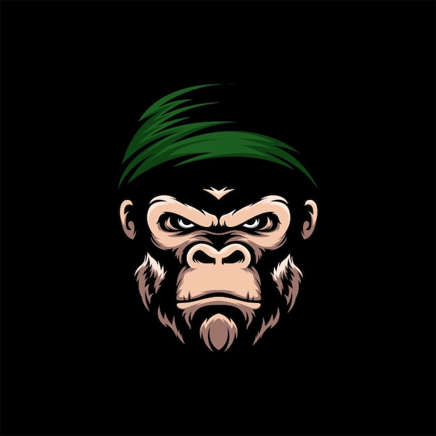 Geweldige monkey kong logo mascot vector illustratie