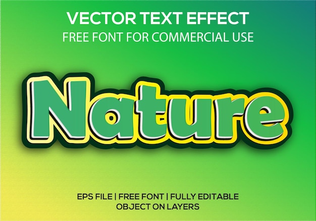 Geweldige natuur 3d bewerkbare teksteffectenstijl