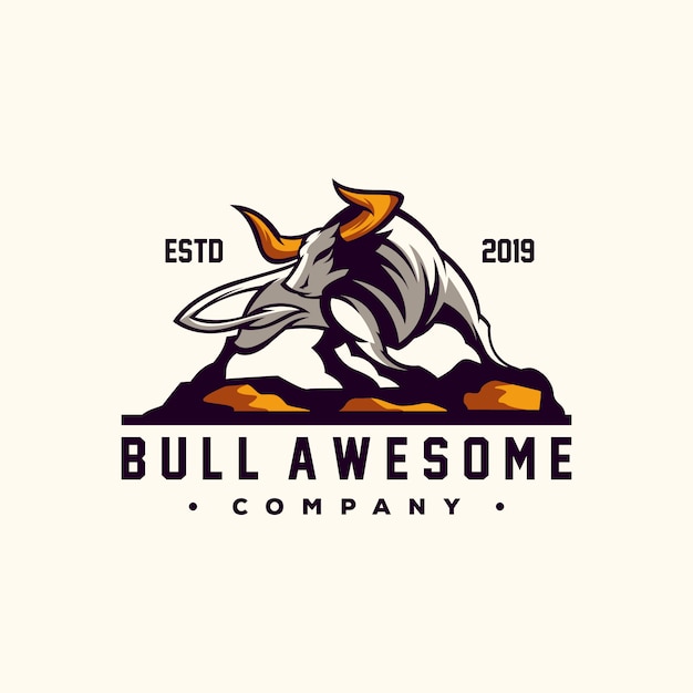 Geweldige stier logo ontwerp vector