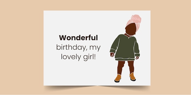 Geweldige verjaardag, mijn lieve meid, gelukkige verjaardagskaart voor zwarte baby