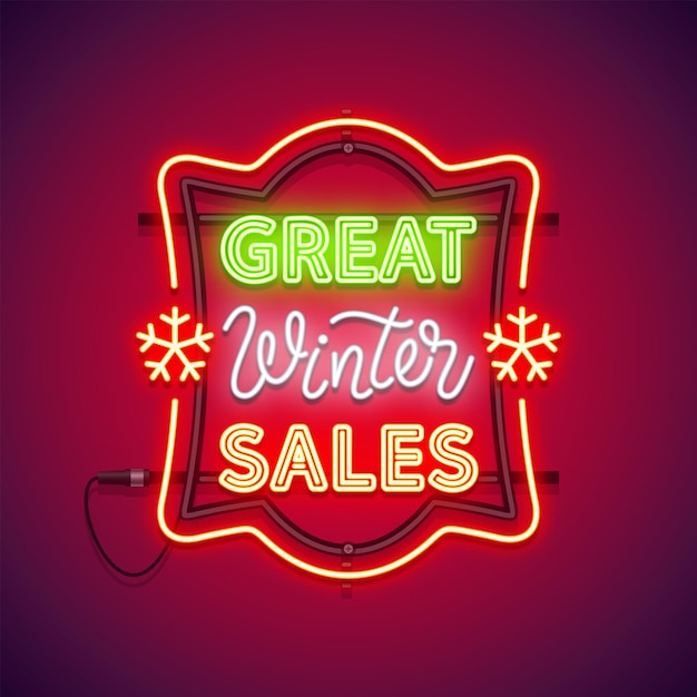 Geweldige Winter Sale Kerst Neon Sign