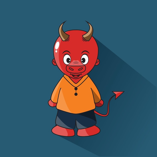 geweldige zoon van duivel mascotte logo icoon schattig