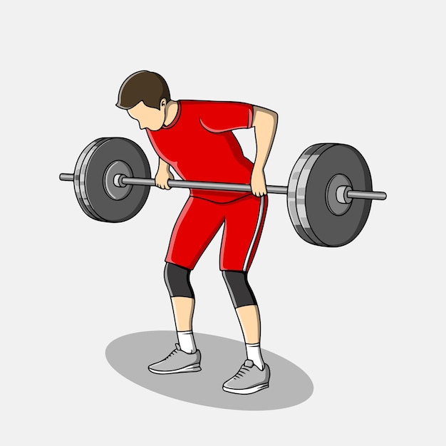 Gewichtheffer die de halter tilt