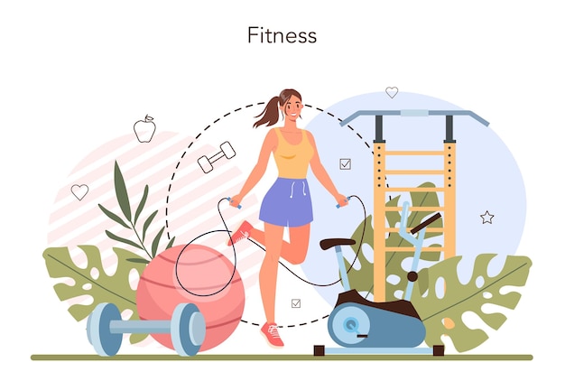 Vector gewichtsverlies concept. idee van fitness en gezonde voeding. persoon met overgewicht die mager wordt met fitness en uitgebalanceerde voeding. afslank methode. platte vectorillustratie