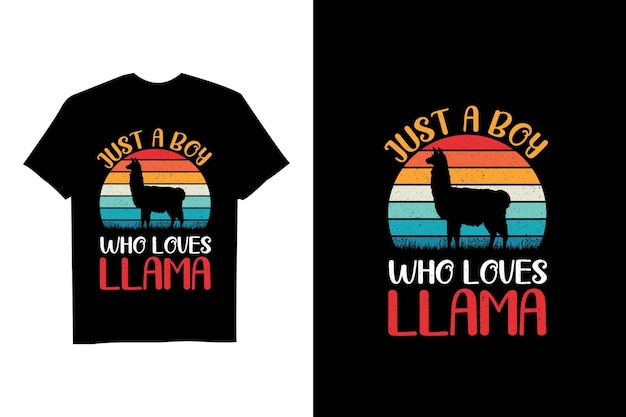 Gewoon een jongen die houdt van Lama retro vector t-shirtontwerp