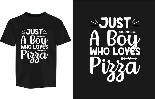 Gewoon een jongen die houdt van pizza typografie pizza citeert ontwerp met afbeeldingen