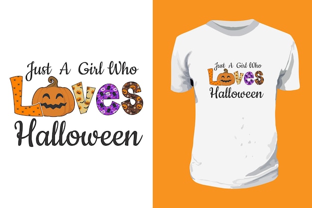 Gewoon een meisje dat dol is op Halloween-sublimatie T-shirtontwerp