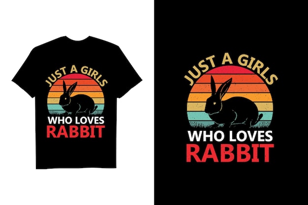 Gewoon een meisje dat dol is op Rabbit Retro Vector T-shirt Design