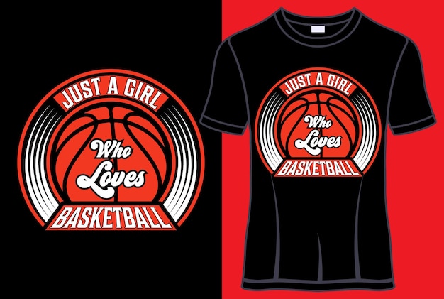 Vector gewoon een meisje dat houdt van basketbaltypografie t-shirtontwerpen met bewerkbare vector