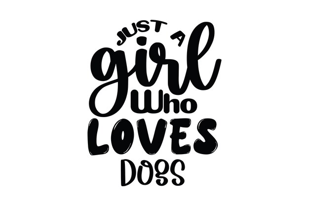 Gewoon een meisje dat van honden houdt SVG