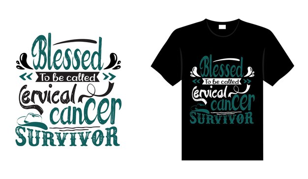 Gezegend om te worden genoemd overlevende van baarmoederhalskanker Cervicale kanker T-shirt ontwerp typografie belettering