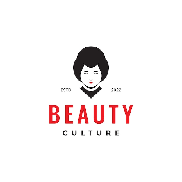 Gezicht cultuur vrouw knot haar logo ontwerp
