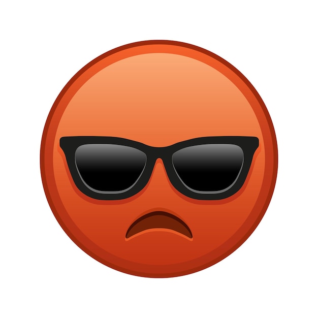 Vector gezicht pouting lippen met zonnebril grote grootte van rode emoji glimlach