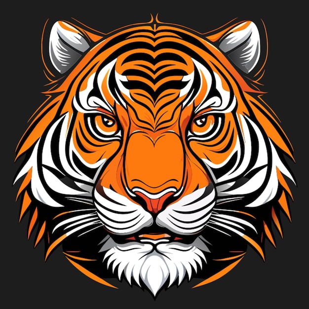 gezicht van een groot gezicht tijger t shirt ontwerp vector illustratie