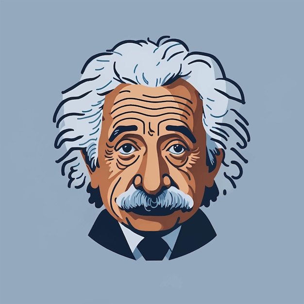 Vector gezicht van grote wetenschappers albert einstein vectorillustratie