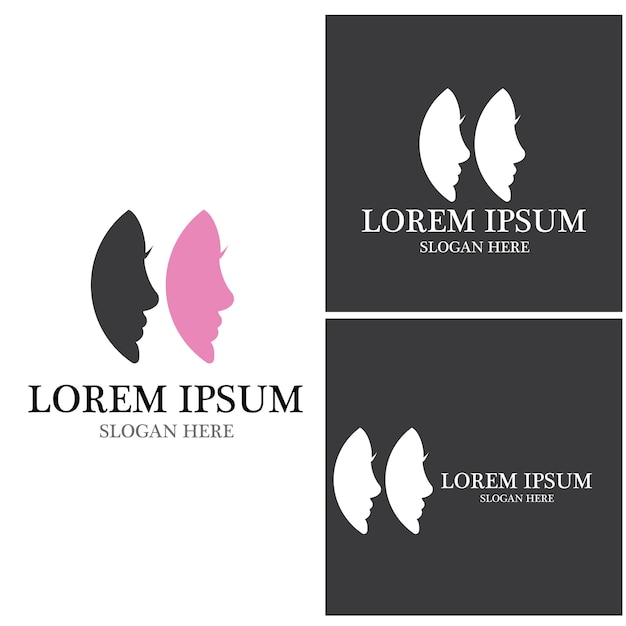 Gezicht vrouw beauty spa logo vector