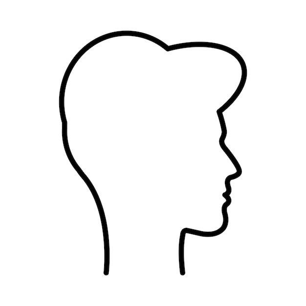 Vector gezichtsoverzicht van man of man menselijk hoofd profiel silhouet vector icoon in een glyph illustratie